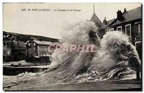 Cartes postales Port En Bessin La tempete du 21 fevrier