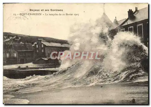 Cartes postales Bayeux et ses environs Port En Bessin La tempete du 21 fevrier 1905