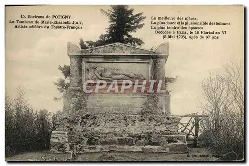 Cartes postales Environs de Potigny Le Tombeau de Maire Elisabeth Joly Artiste du Theatre Francais