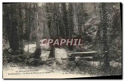 Cartes postales Environs de Potigny Au Mont Joly Le pont de pierre sur le Lairon