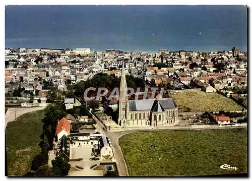 Cartes postales moderne St Aubin sur Mer Vue Generale Aerienne L&#39Eglise La colonie SNCF