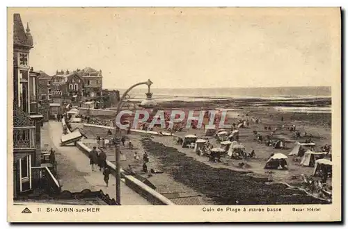 Cartes postales St Aubin Sur Mer Coin de Plage a Maree Basse