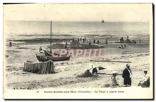 Cartes postales Saint Aubin sur Mer La Plage a Maree Basse