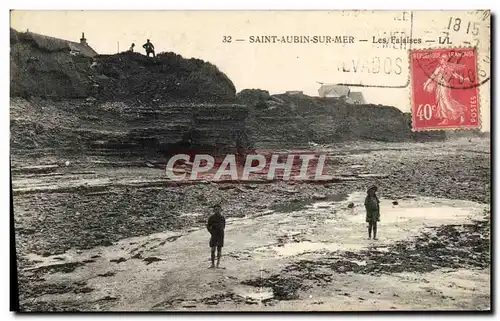 Ansichtskarte AK Saint Aubin Sur Mer Les Falaises