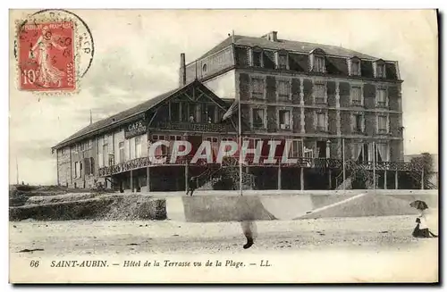 Cartes postales Saint Aubin Hotel de la Terrasse vu de la Plage