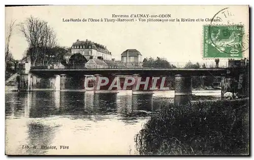 Cartes postales Environs d&#39Aunay sur Odon Les bords de l&#39Orne a Thury Harcourt Vue pittoresque sur la rivi