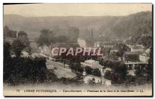 Cartes postales Thury Harcourt Panorama de la Gare et de Saint Benin