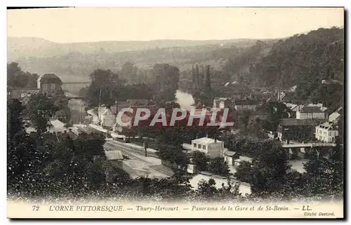 Ansichtskarte AK Thury Harcourt Panorama de la Gare et de Saint Benin