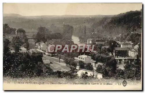 Cartes postales Thury Harcourt Panorama de la Gare et de Saint Benin