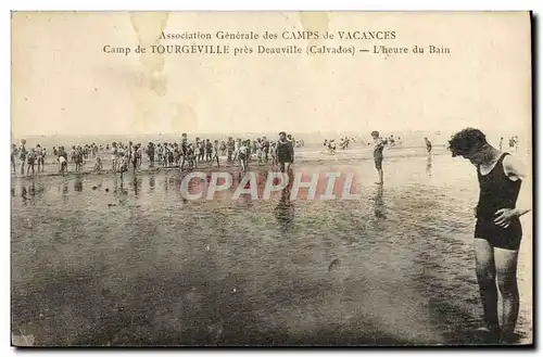 Ansichtskarte AK Camp de Tourgevill pres Deauville L&#39heure du bain Camps de Vacances