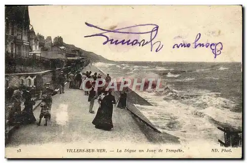 Cartes postales Villers Sur Mer La Digue un Jour de tempete