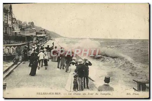 Cartes postales Villers Sur Mer La Digue un Jour de tempete