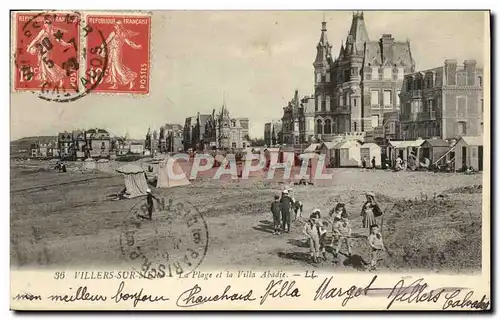 Cartes postales Villers Sur Mer La plage et la Villa Abadie Enfants