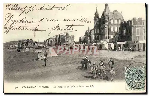 Cartes postales Villers Sur Mer La plage et la Villa Abadie Enfants