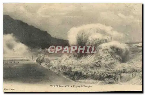 Cartes postales Villers sur Mer Vagues de Tempete