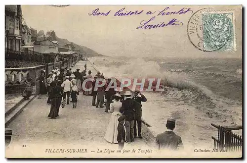 Cartes postales Villers sur Mer La Digue un Jour de Tempete