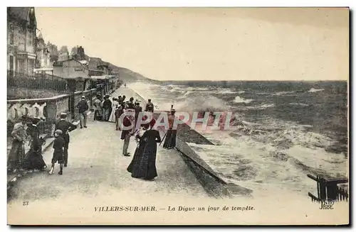 Ansichtskarte AK Villers sur Mer La Digue un Jour de Tempete
