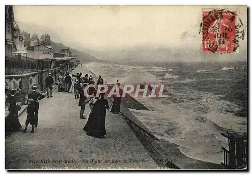 Ansichtskarte AK Villers sur Mer La Digue un Jour de Tempete