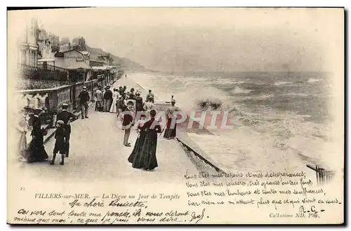 Ansichtskarte AK Villers sur Mer La Digue un Jour de Tempete