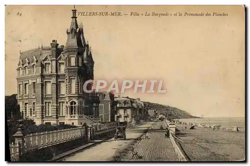 Cartes postales Villers sur Mer Villa La Burgonde et la promenade des Planches