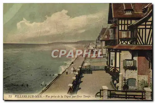 Ansichtskarte AK Villers sur Mer Vue prise de la digue par gros temps