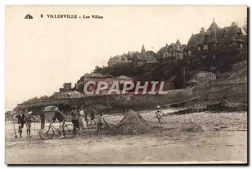 Cartes postales Villerville Les Villas Enfants Velo