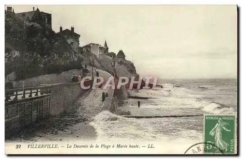 Cartes postales Villerville La Descente de la Plage a Maree Haute