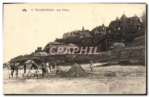 Cartes postales Villerville Les Villas Enfants Velo