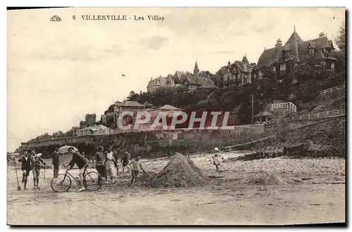 Cartes postales Villerville Les Villas Enfants Velo