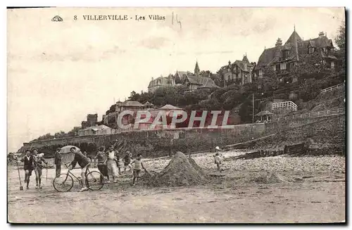 Cartes postales Villerville Les Villas Enfants Velo