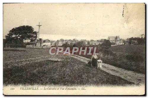 Ansichtskarte AK Villerville Le calvaire et vue d&#39ensemble Enfants