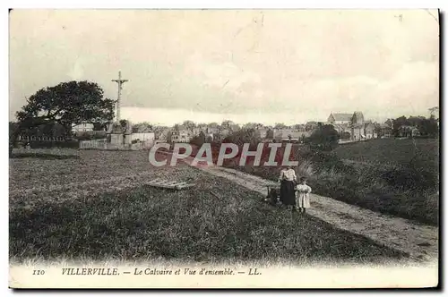 Cartes postales Villerville Le calvaire et vue d&#39ensemble Enfants