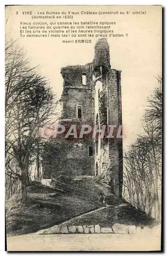 Ansichtskarte AK Vire Les Ruines du Vieux Chateau