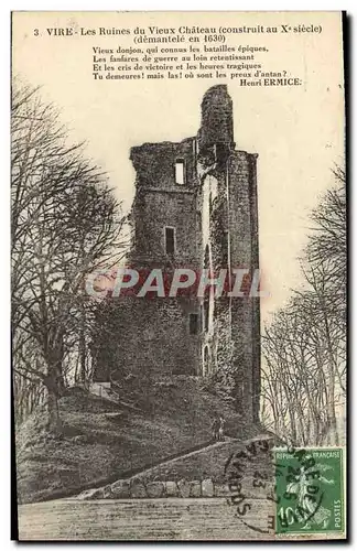 Ansichtskarte AK Vire Les Ruines du Vieux Chateau