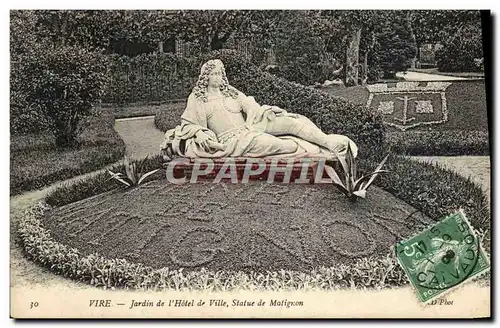 Cartes postales Vire Jardin de L'Hotel de Ville Statue de Matignon