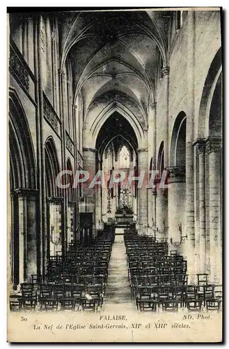 Cartes postales Falaise La nef de l'Eglise Saint Gervais