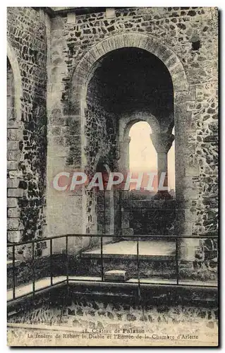 Cartes postales Falaise Chateau dFenetre de Robert le Diable et L'Entree de la chambre d'Arlette