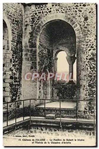 Cartes postales Falaise Chateau dFenetre de Robert le Diable et L'Entree de la chambre d'Arlette
