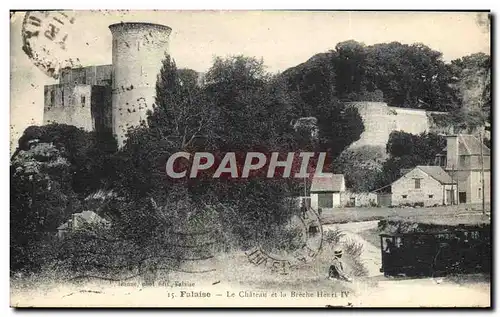 Cartes postales Falaise Le Chateau et la Breche Henri IV Train