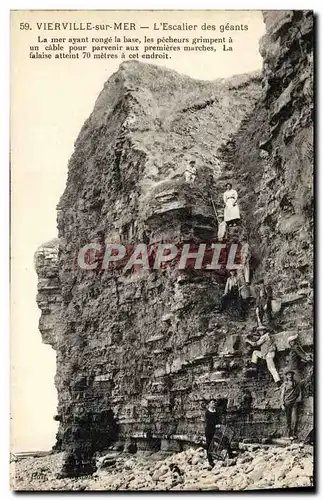 Cartes postales Vierville Sur Mer L&#39Escalier des Geants Alpinisme Pecheurs Peche