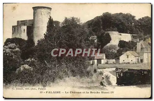 Ansichtskarte AK Falaise Le Chateau et la Breche Henri IV Train