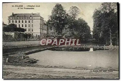 Cartes postales Falaise L&#39Hopital Civll et les Promenades