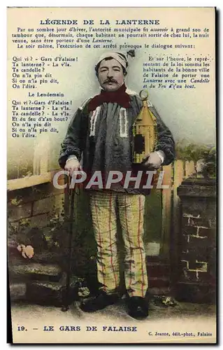 Cartes postales Falaise Legende de la lanterne Folklore Costume