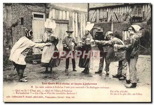 Cartes postales Gars de Falaise et Ieurs Lanternes Folklore Costume