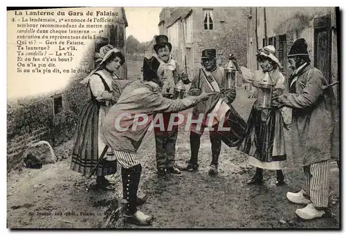 Cartes postales Gars de Falaise et Ieurs Lanternes Folklore Costume