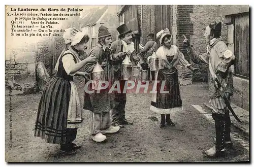 Cartes postales Gars de Falaise et Ieurs Lanternes Folklore Costume