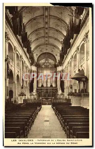 Cartes postales Paris Les Invalides Interieur de l'eglise Saint Louis Au fond la verriere qui se separe du do