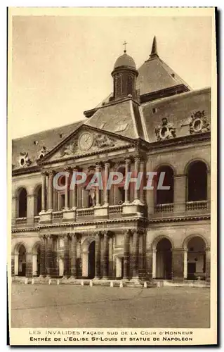 Ansichtskarte AK Paris Les Invalides Facade Sud De La Cour D&#39Honneur Entree de l&#39eglise Saint Louis et stat