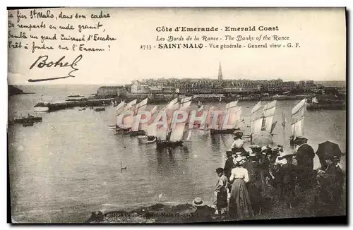 Ansichtskarte AK Saint Malo Vue Generale Bateaux Botrel