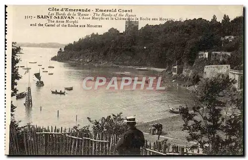 Cartes postales Saint Servan L&#39anse Murphi et le chateau de la roche aux mouettes